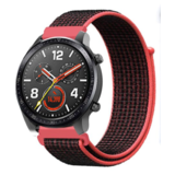 Strap-it® Huawei Watch GT 2 nylon band (zwart/koraal)