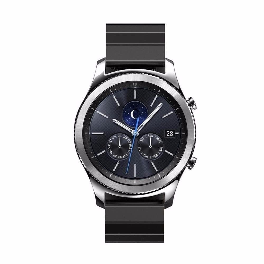Samsung Gear S3 metalen bandje zwart Smartwatchbanden