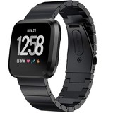 Strap-it® Fitbit Versa metalen bandje (zwart)