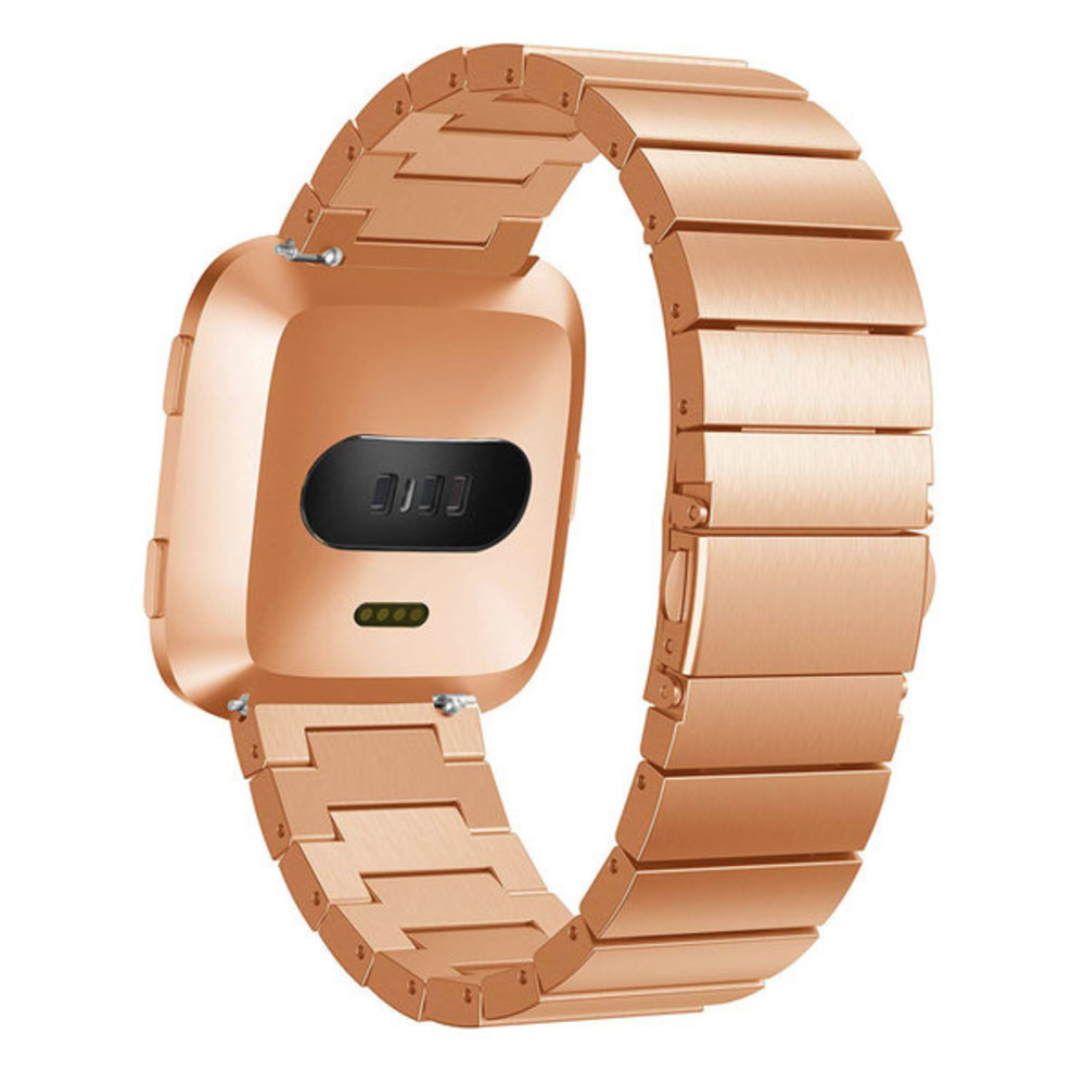 Strap-it® Strap-it Fitbit Versa metalen bandje (rosé goud)