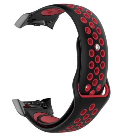 Strap-it® Strap-it Samsung Gear Fit 2 / Gear Fit 2 Pro sport band (zwart/rood)