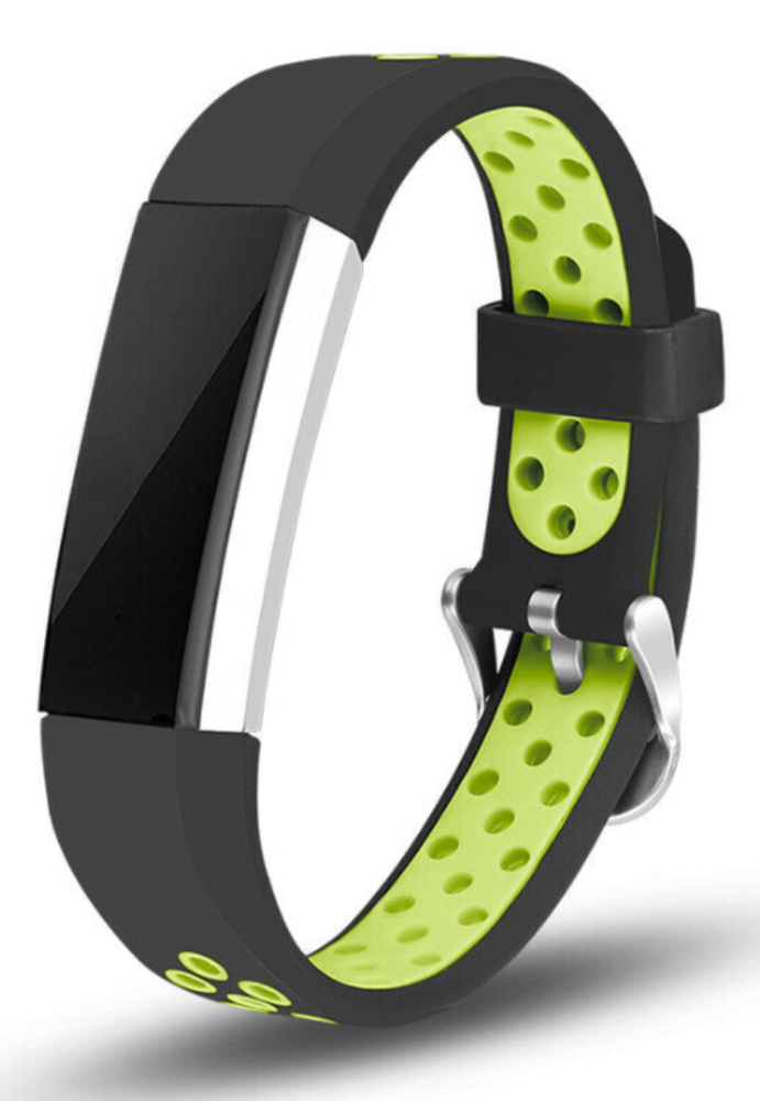 Strap-it® Strap-it Fitbit Alta / Alta HR sport bandje (zwart/groen)
