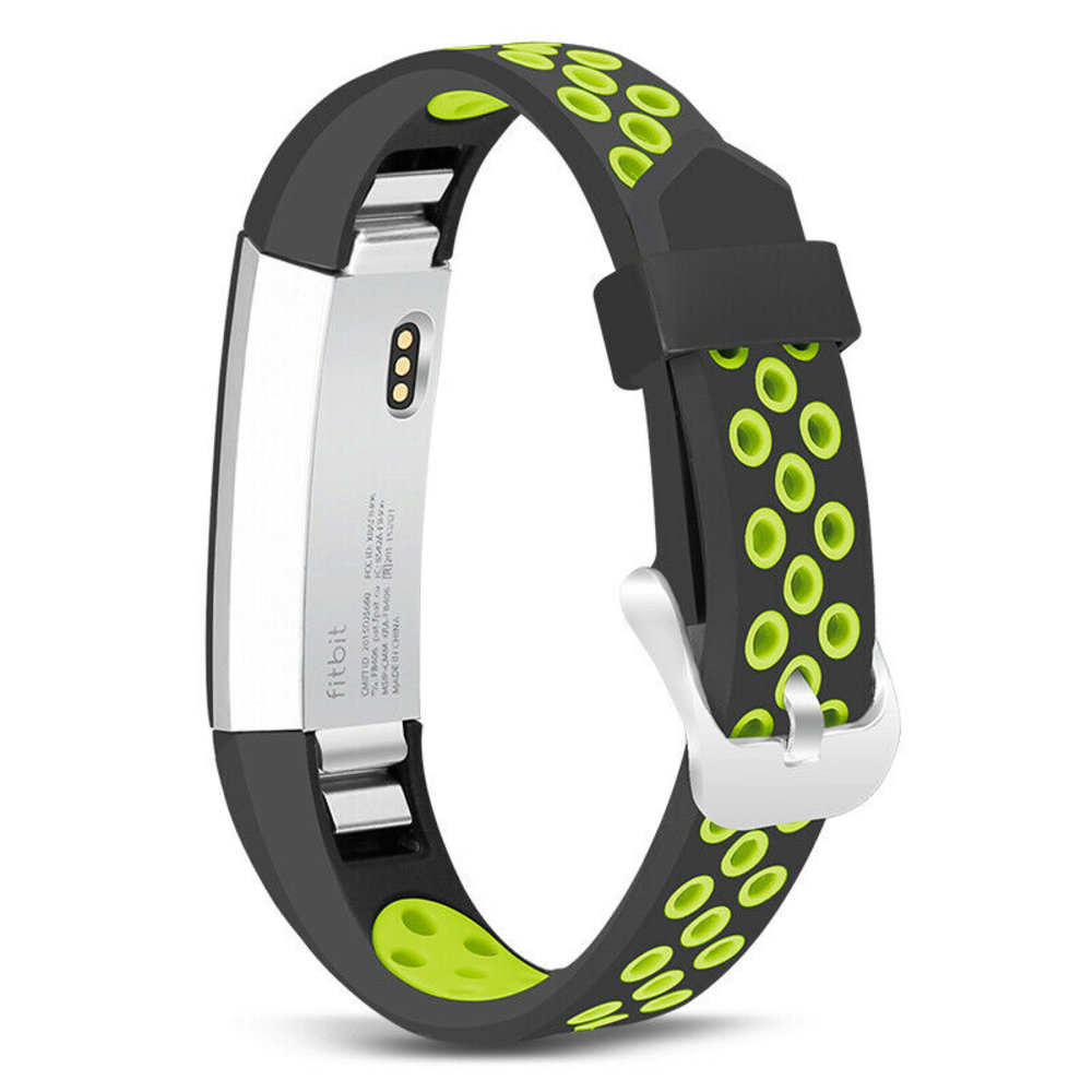 Strap-it® Strap-it Fitbit Alta / Alta HR sport bandje (zwart/groen)