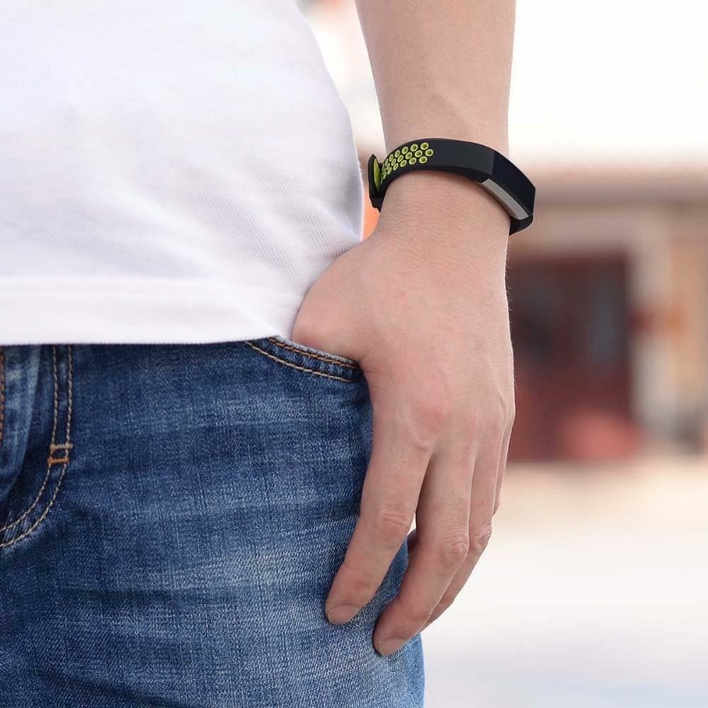 Strap-it® Strap-it Fitbit Alta / Alta HR sport bandje (zwart/groen)