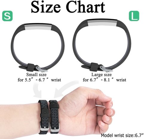 Fitbit Alta Alta HR sport band zwart grijs Smartwatchbanden