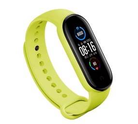 Strap-it® Xiaomi Mi Band 5 siliconen bandje (lime)