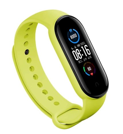 Strap-it® Strap-it Xiaomi Mi Band 5 siliconen bandje (lime)