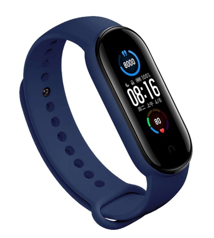 Strap-it® Strap-it Xiaomi Mi Band 5 siliconen bandje (donkerblauw)