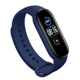 Strap-it® Xiaomi Mi Band 5 siliconen bandje (donkerblauw)