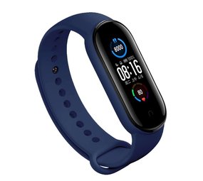 Strap-it® Xiaomi Mi Band 5 siliconen bandje (donkerblauw)