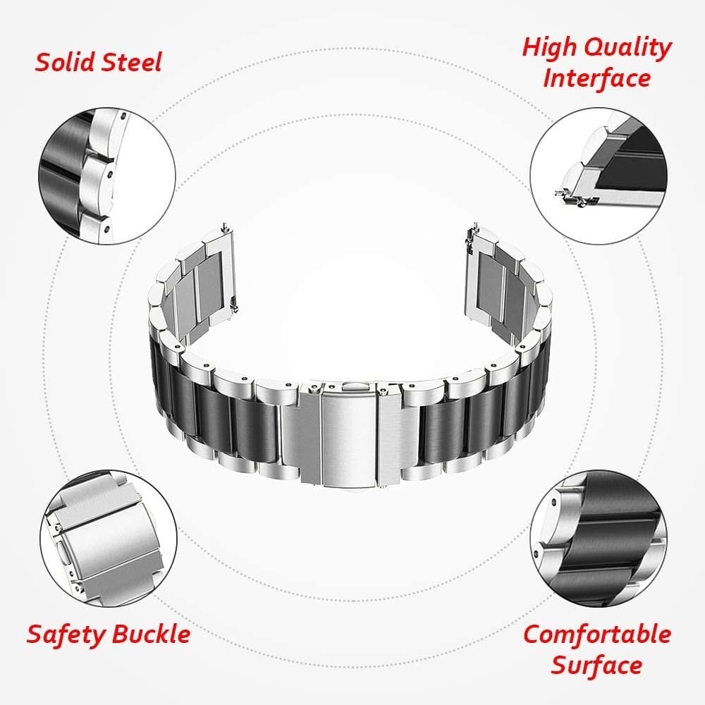 Strap-it® Strap-it Polar Unite stalen band (zilver/zwart)