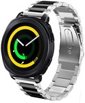 Strap-it® Strap-it Samsung Gear Sport stalen band (zilver/zwart)