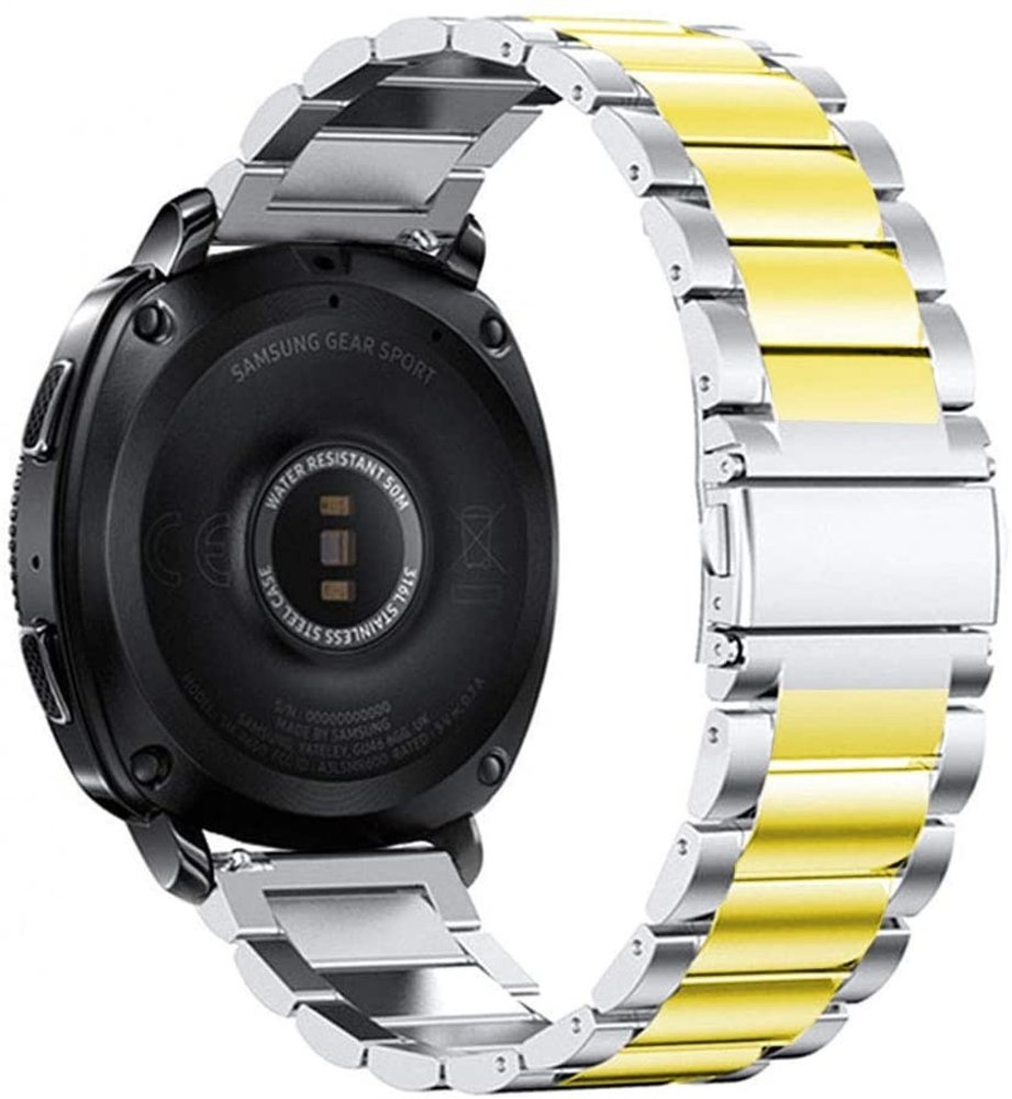 Strap-it® Strap-it Samsung Gear Sport stalen band (zilver/goud)