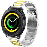 Strap-it® Samsung Gear Sport stalen band (zilver/goud)
