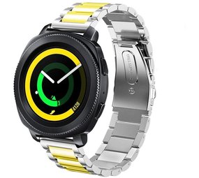 Strap-it® Samsung Gear Sport stalen band (zilver/goud)