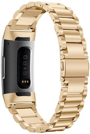 Strap-it® Strap-it Fitbit Charge 4 stalen band (goud)