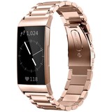 Strap-it® Fitbit Charge 4 stalen band (rosé goud)