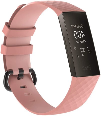 Strap-it® Strap-it Fitbit Charge 3 silicone band (lichtroze)