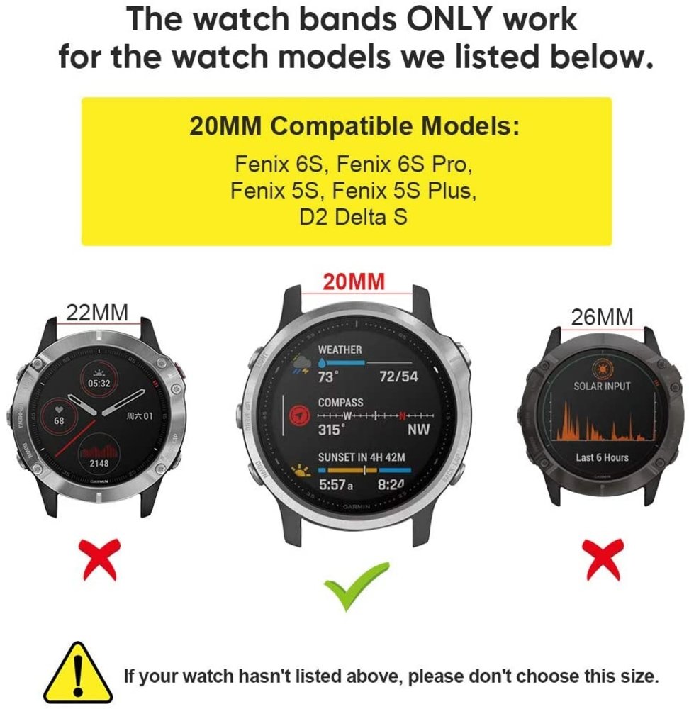 Garmin Fenix 5s 6s stalen band zilver Smartwatchbanden