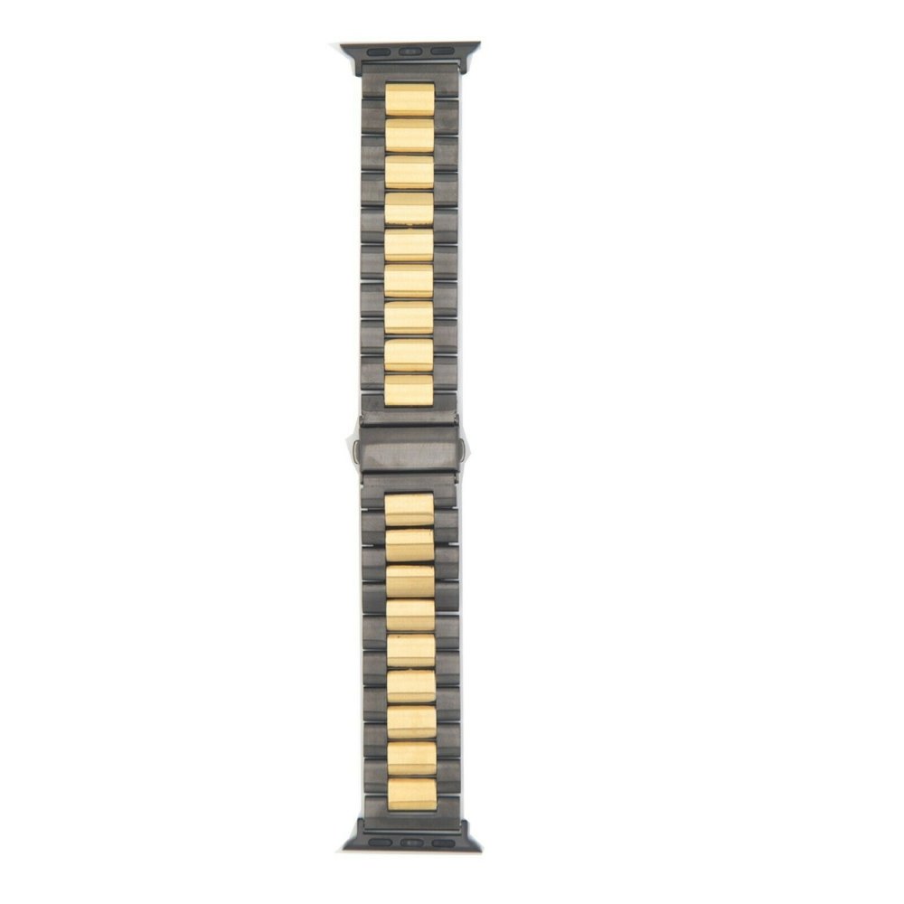 Strap-it® Strap-it Apple Watch stalen band (zwart/goud)