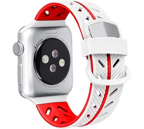 Strap-it® Apple Watch Special Edition band (wit/rood) Strap-it® Apple Watch Special Edition band (wit/rood)
