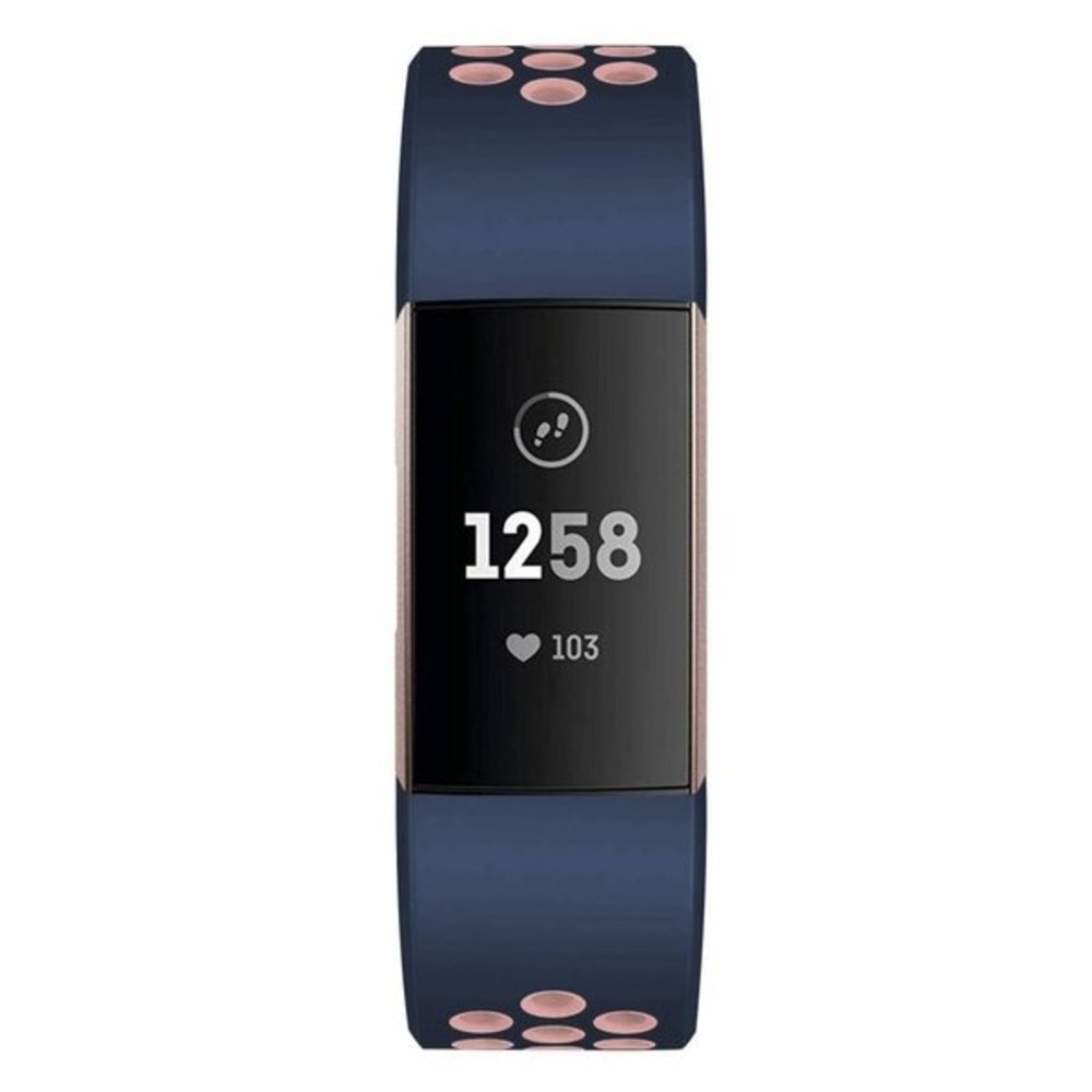 Strap-it® Strap-it Fitbit Charge 4 sportband (donkerblauw/roze)