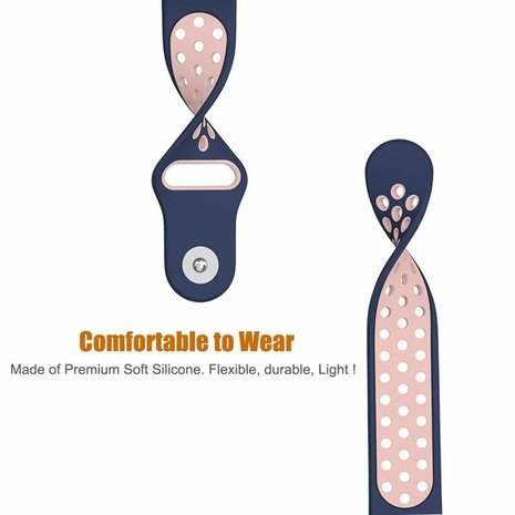 Strap-it® Strap-it Fitbit Charge 4 sportband (donkerblauw/roze)