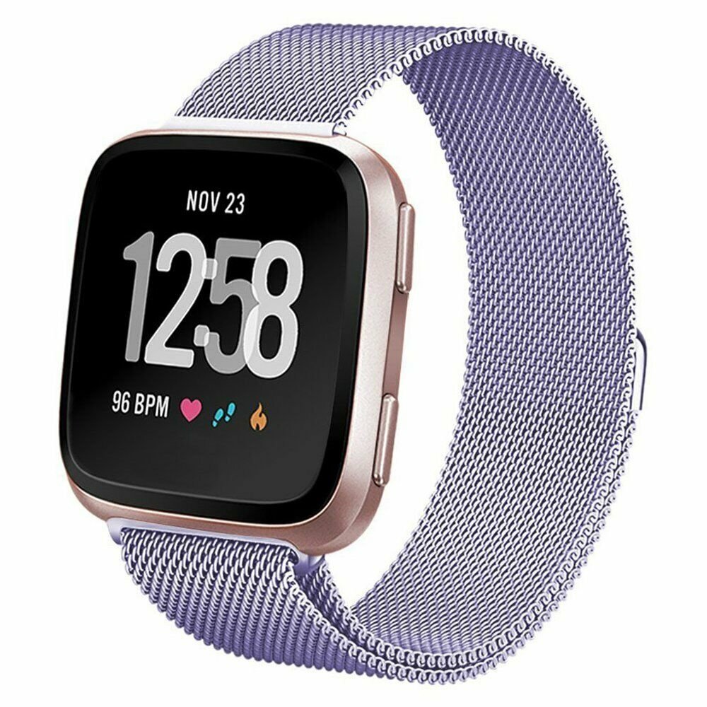Strap-it® Strap-it Fitbit Versa Milanese band (lichtpaars)