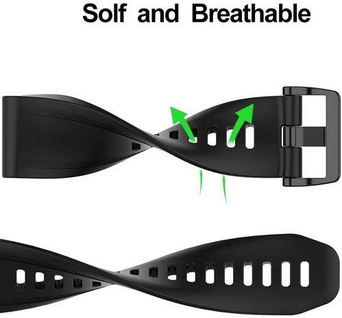 Strap-it® Strap-it Garmin Fenix 5s / 6s siliconen bandje (zwart)