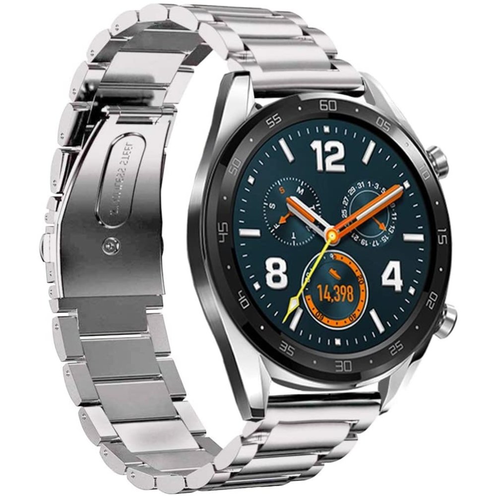 Huawei Watch GT stalen band (zilver) Smartwatchbanden.nl