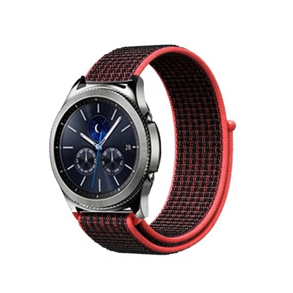 Strap-it® Strap-it Samsung Gear S3 nylon band (zwart/koraal) Strap-it® Strap-it Samsung Gear S3 nylon band (zwart/koraal)