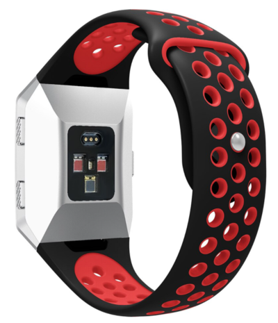 Strap-it® Strap-it Fitbit Ionic sport band (zwart/rood)