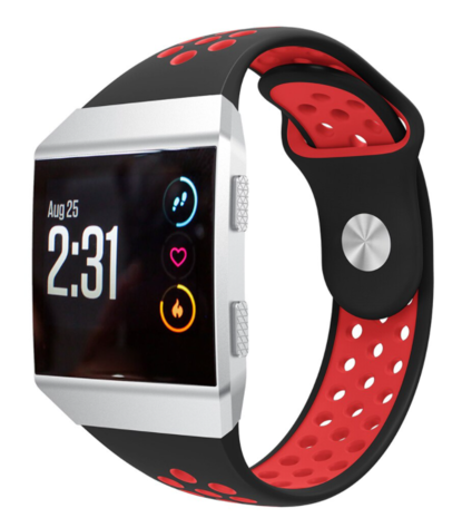 Strap-it® Strap-it Fitbit Ionic sport band (zwart/rood)