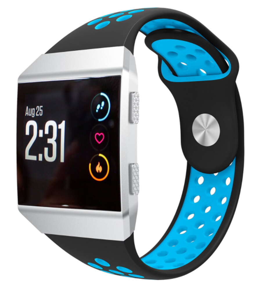 Fitbit Ionic sport band zwart blauw Smartwatchbanden
