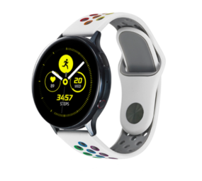 Strap-it® Samsung Galaxy Watch sport band 42mm (wit kleurrijk)