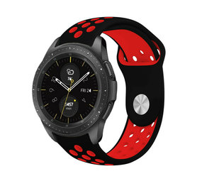 Strap-it® Samsung Galaxy Watch sport band 42mm (zwart/rood)