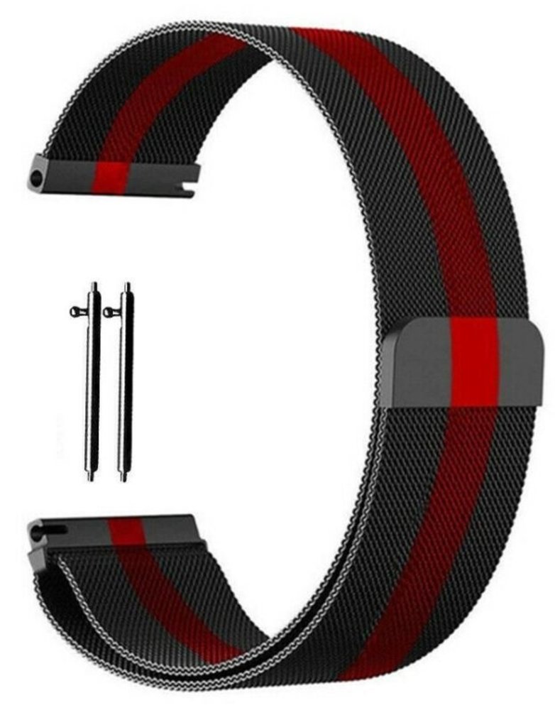 Strap-it® Strap-it Xiaomi Amazfit GTS Milanese band (zwart/rood)