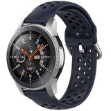 Strap-it® Samsung Galaxy Watch 46mm siliconen bandje met gaatjes (donkerblauw)