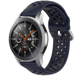 Strap-it® Samsung Galaxy Watch 46mm siliconen bandje met gaatjes (donkerblauw)
