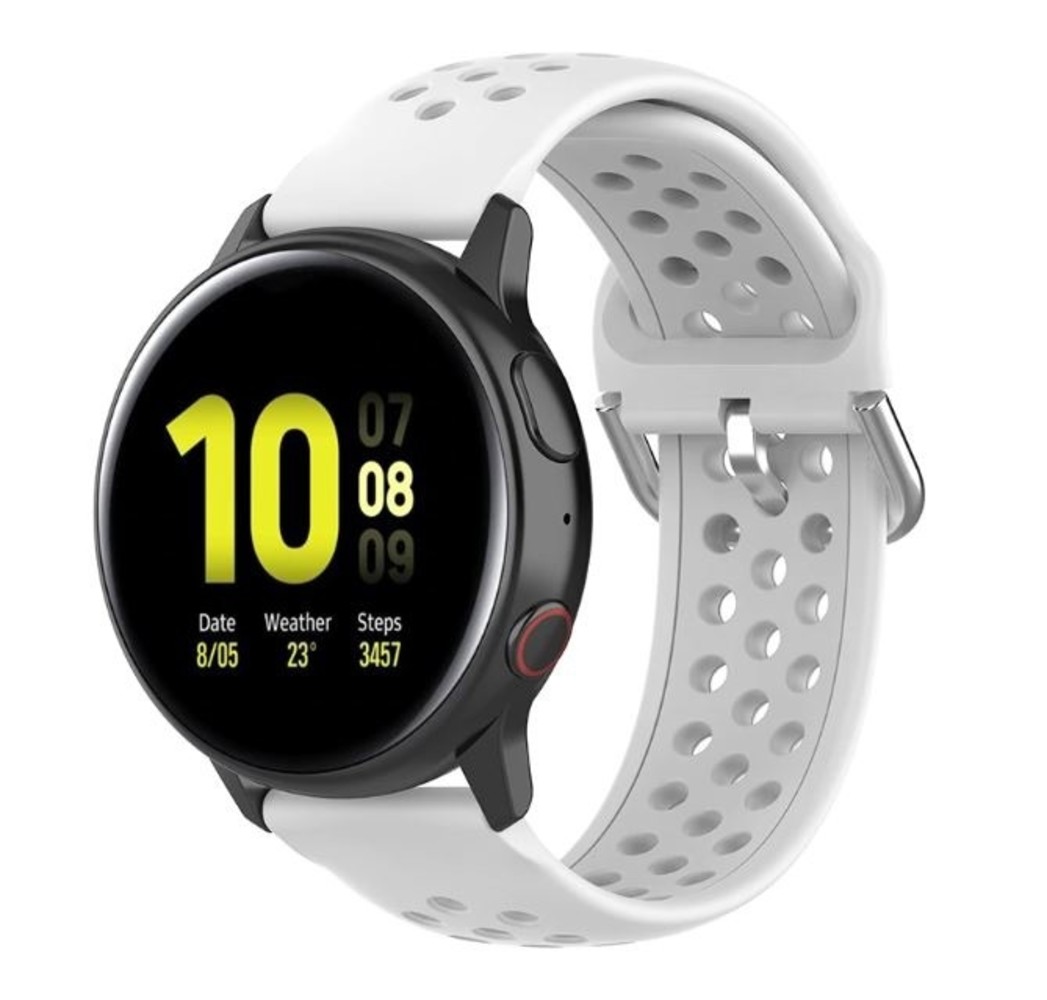 Strap-it® Strap-it Samsung Galaxy Watch 42mm siliconen bandje met gaatjes (wit) Strap-it® Strap-it Samsung Galaxy Watch 42mm siliconen bandje met gaatjes (wit)