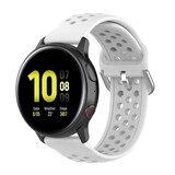 Strap-it® Samsung Galaxy Watch 42mm siliconen bandje met gaatjes (wit)