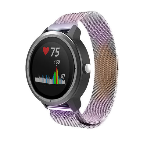 Strap-it® Strap-it Garmin Vivoactive 3 Milanese band (regenboog)