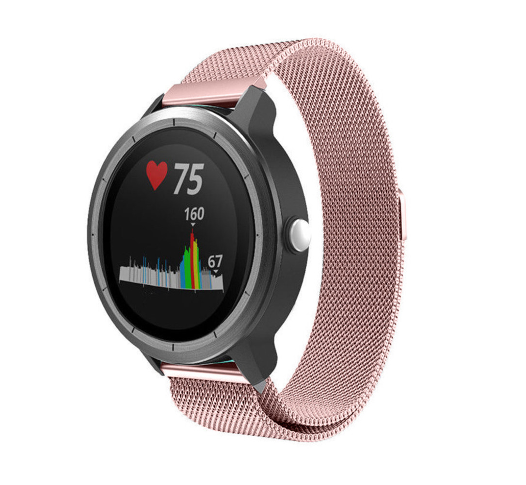 Strap-it® Strap-it Garmin Vivoactive 3 Milanese band (roze)