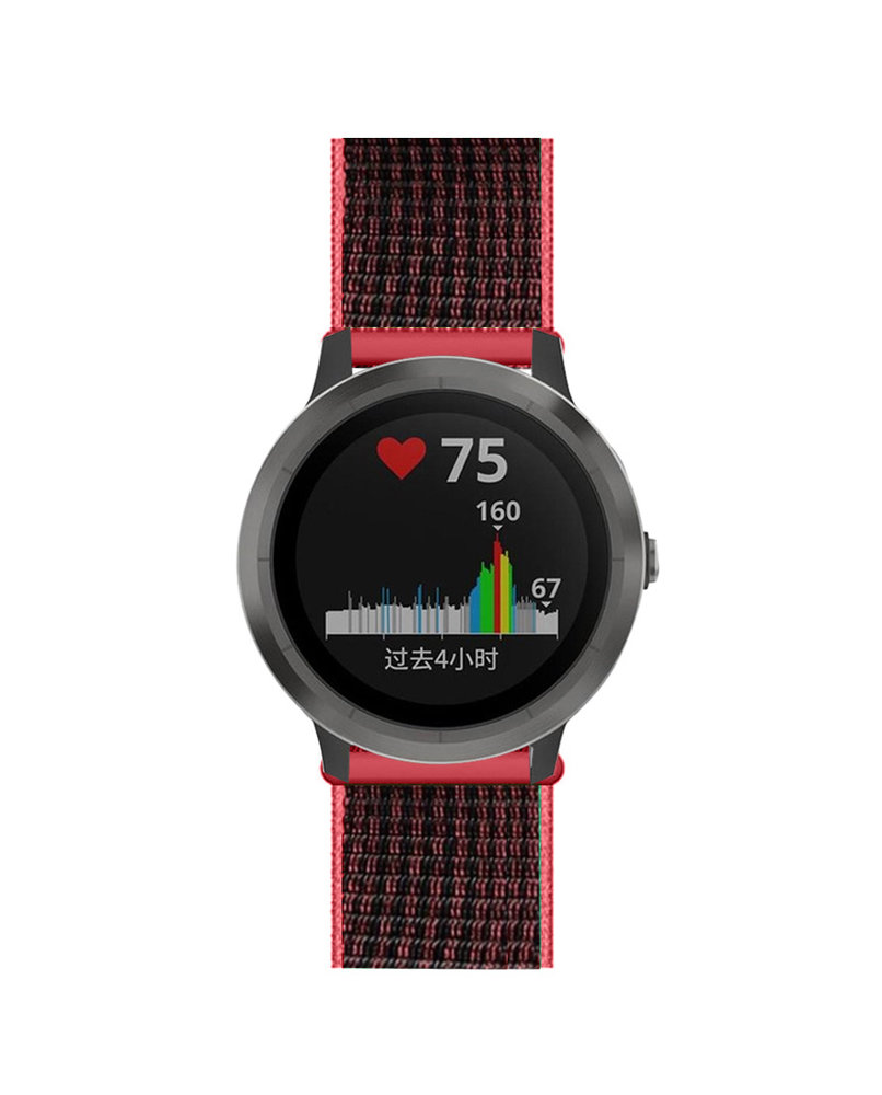 Strap-it® Strap-it Garmin Vivoactive 3 nylon band (zwart/koraal) Strap-it® Strap-it Garmin Vivoactive 3 nylon band (zwart/koraal)