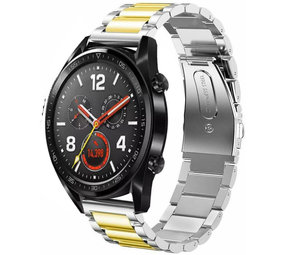 Strap-it® Huawei Watch GT 2 stalen band (zilver/goud) Strap-it® Huawei Watch GT 2 stalen band (zilver/goud)
