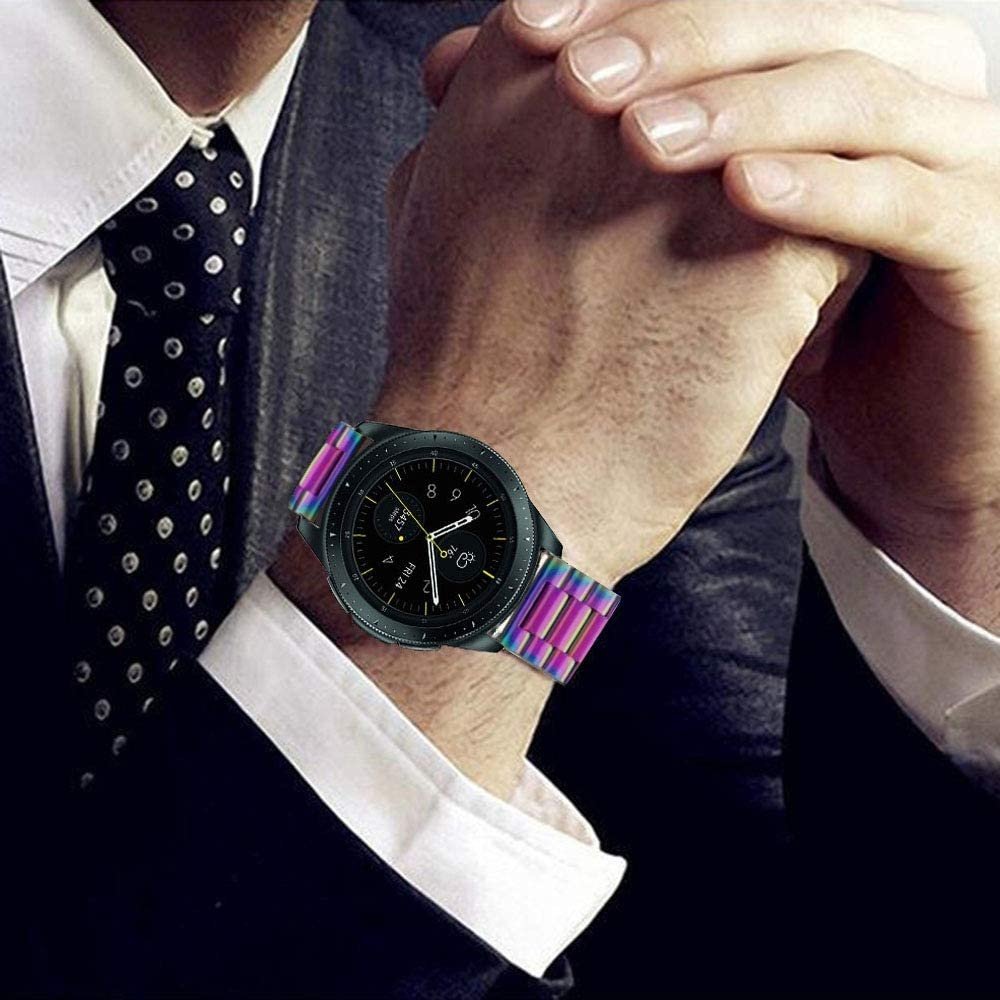 Strap-it® Strap-it Samsung Galaxy Watch stalen band 42mm (regenboog) Strap-it® Strap-it Samsung Galaxy Watch stalen band 42mm (regenboog)