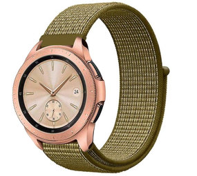 Strap-it® Samsung Galaxy Watch 42mm nylon band (olijf)