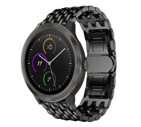 Strap-it® Garmin Vivoactive 3 stalen draak band (zwart)