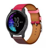 Strap-it® Garmin Venu leren bandje (knalroze/roodbruin)