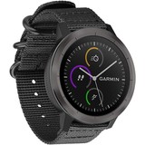 Strap-it® Garmin Vivoactive 4 nylon gesp band - 45mm - zwart